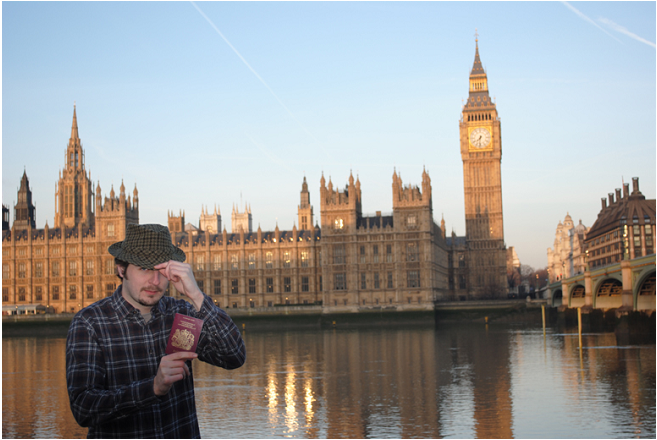Matt Bryden across from Parliament and Big Ben.